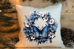 Blue Christmas Watercolor Clipart, Blue Christmas Sublimatio Product Image 4