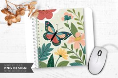 Butterfly Blossoms Nature Journal Mouse Pad PNG Design Product Image 1