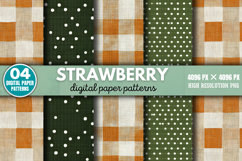 Strawberry Digital Paper Background Bundle PNG Product Image 5