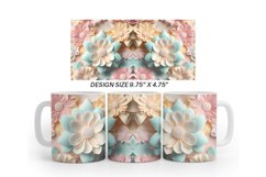 3D Flower Pastel Color Mug Wrap | Sublimation Coffee Cup Product Image 6
