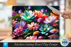 Beautiful Flowers Bloom Cutting Board Sublimation Design Product Image 1