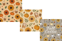 Vintage Sunflower Cafe Autumn Seamless Pattern Product Image 4