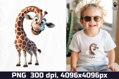 Crazy Giraffe PNG, Funny Animals Sublimation design Product Image 5