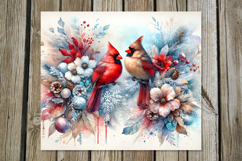 Christmas birds | 4 Cardinal Sublimation Tumbler designs Product Image 4