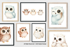 15 Bundle Watercolor Baby Owl Sweet Bird Animal Flying Smart Product Image 4