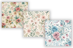 Tiny Blooms Seamless Digital Paper Pack, Pastel Ditsy Floral Product Image 4