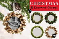 4 Christmas Photo Ornament PNG Product Image 1