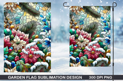 Flowers Garden Flag Sublimation| Winter Garden Flag PNG Product Image 1