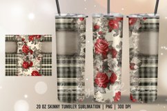 Valentine Dark Vintage Rose Tumbler Wrap Sublimation Designs Product Image 4