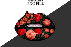 Floral lips png design for T-shirts Product Image 2