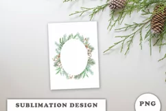 Watercolor Christmas Floral Frame png Product Image 4