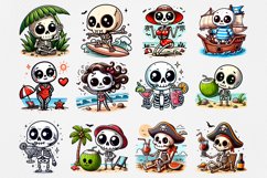 Cool summer Skeleton clipart BUNDLE. PNG. Product Image 4