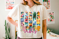 Summer Vibes PNG sublimation |Beach &amp; Summer PNG T-Shirt Product Image 1