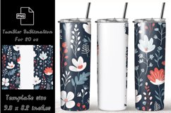 Flowers 20 oz skinny tumbler wrap sublimation Product Image 1