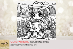 Cowgirl Coloring Pages for Kids: Summer Farm Life png Product Image 1