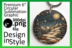 Fun Round Design Keychain Template , Christmas Product Image 1