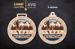 Biathlon Sport Medal SVG laser cut files for Glowforge Product Image 3