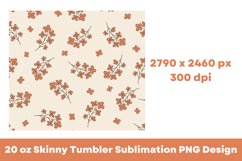 Retro Flowers Flowers 20 oz Tumbler Sublimation PNG Product Image 4