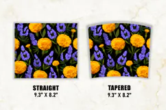 Lavender & Marigold Flower Tumbler Wrap | 20 oz tumbler wrap Product Image 2