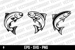 Illustration of a salmon isolated on white background. Product Image 4