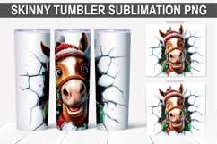 Christmas Horse Tumbler Wrap PNG - Festive Horse Design Product Image 1