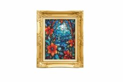 Stained Glass Poinsettias Counted Cross Stitch Pattern Product Image 4