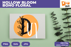 Hollow Bloom Boho Floral Monogram Product Image 1