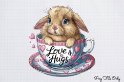 Valentines Day Bunny Cups Clipart PNG Product Image 1