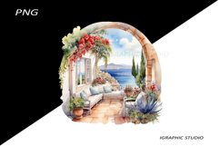 Greece summer clipart, Mediterranean Food Clipart, Product Image 1