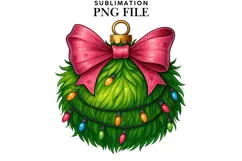 Green Christmas ball decoration png design for T-shirts Product Image 1