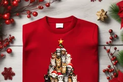 Merry Catmas for Christmas Sweatshirt, Cats Png Design Product Image 3