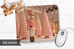 Pink and Gold Nutcracker Christmas Mouse Pad PNG Product Image 1