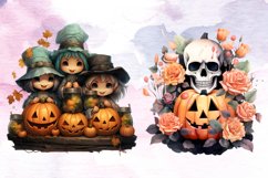 Watercolor Halloween Clipart Bundle Product Image 5