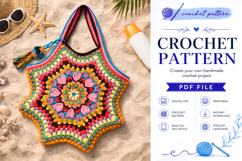 Heart Petal Crochet Tote Bag Pattern PDF Product Image 2