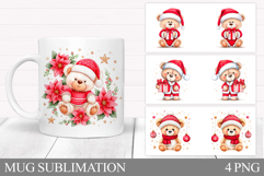 Christmas Bear Mug Design. Christmas Mug Sublimation Product Image 1