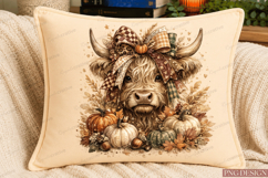 highland cow png,fall cow png,autumn cow,highland cow sublim Product Image 4