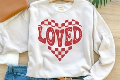 LOVED PNG | Checkered Heart Valentine Sublimation Design Product Image 1