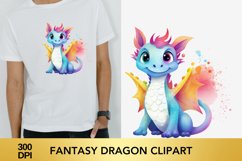 Watercolour Fantasy Dragon Clipart Product Image 1