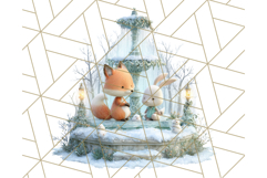 Winter Animal Masquerade Clipart PNG Woodland Animals Product Image 4