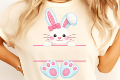 Easter Bunny Split Monogram Sublimation, Happy Easter PNG Product Image 5
