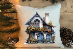 Blue Christmas Watercolor Clipart, Blue Christmas Sublimatio Product Image 4