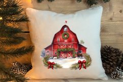 Watercolor Christmas Farm Clipart Product Image 4