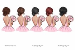 Bride and Bridesmaids Wedding Day Celebration Clipart Product Image 4