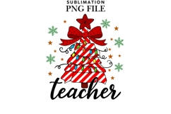 Teacher Christmas png design for T-shirts Product Image 1