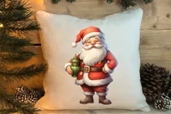 Watercolor Santa Claus Sublimation Clipart, Santa PNG Product Image 4