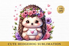 Cute hedgehog sublimation, Animal clipart Product Image 1