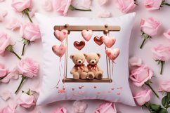 Valentine Animal On Swings Clipart, Valentine Animal Clipart Product Image 4