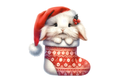 10 Christmas Bunny PNG Clipart Bundle High Quality 300 DPI Product Image 5