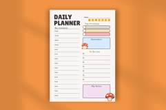 Cute Daily Planner Template Printable Aesthetic PDF Canva Product Image 4