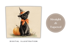 Cartoon Black Cat Tumbler, Vintage Halloween Tumbler Product Image 4